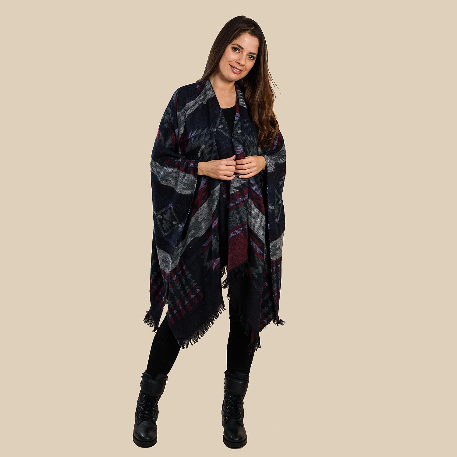 TAMSY Turkish Design Jacquard Wrap  - Black 3880933 0