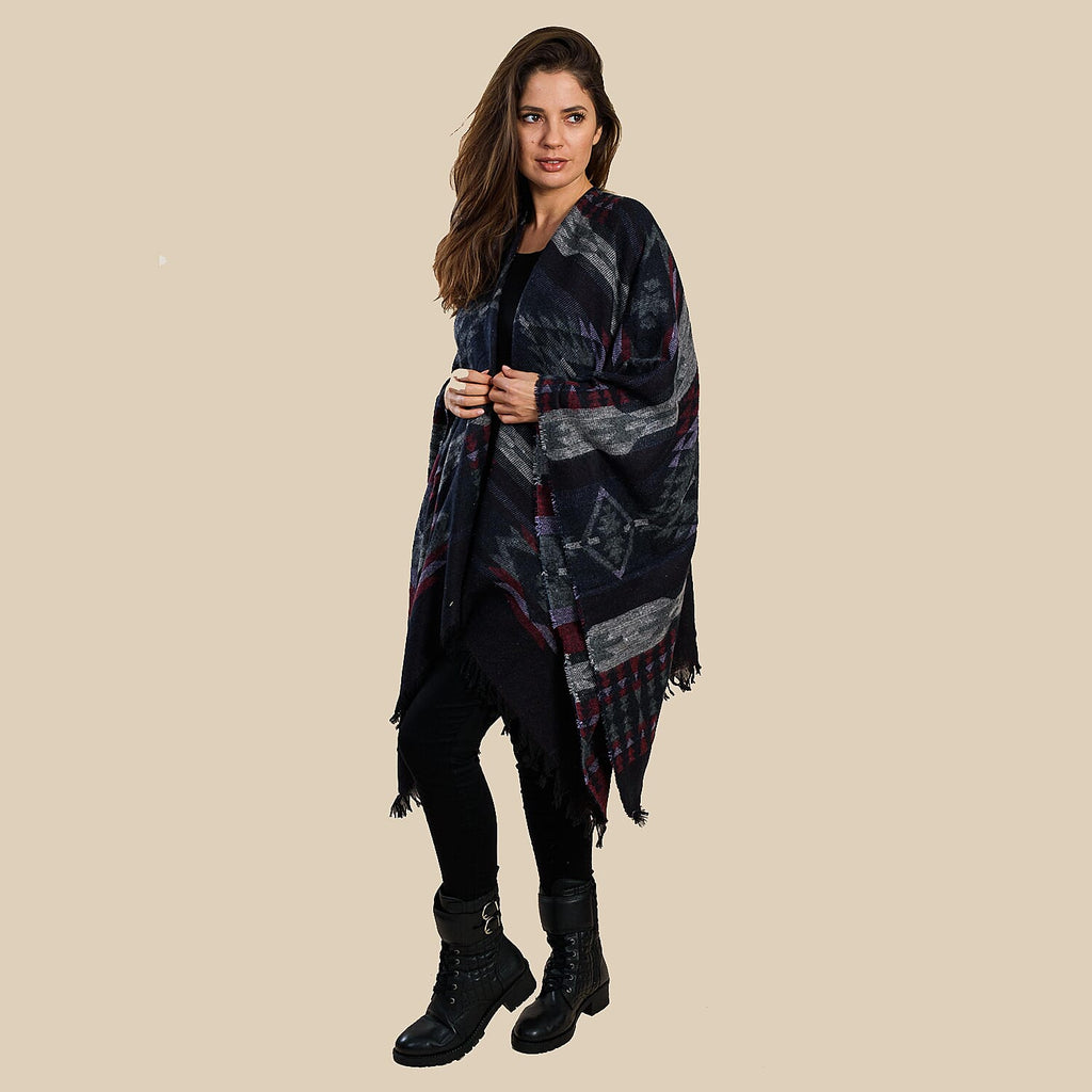 Turkish Design Jacquard Wrap (Size 160x140 Cm) - Black