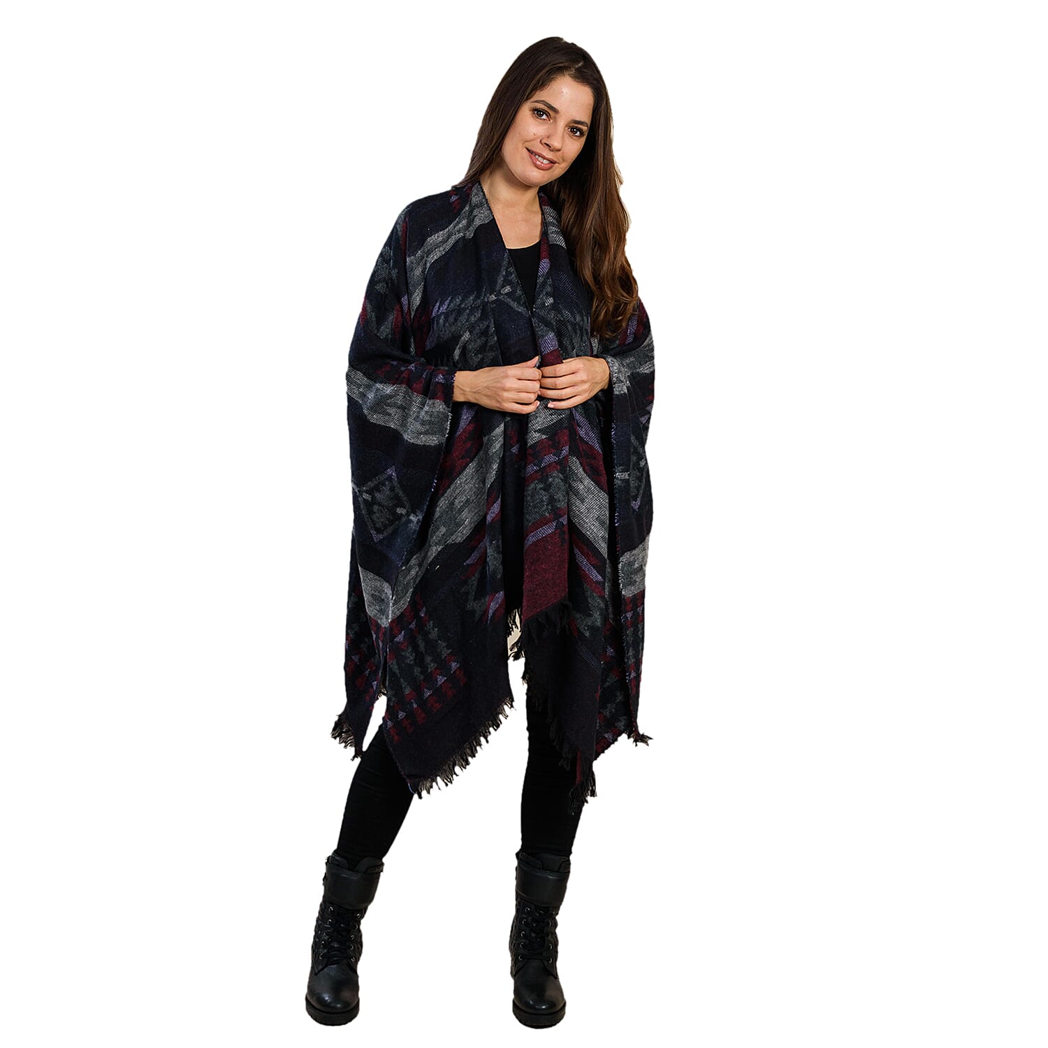 TAMSY Turkish Design Jacquard Wrap  - Black 3880933 2