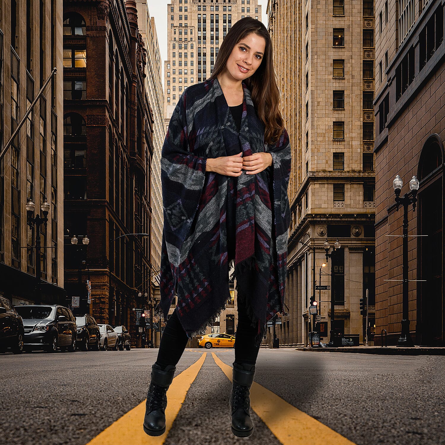 TAMSY Turkish Design Jacquard Wrap  - Black 3880933 3