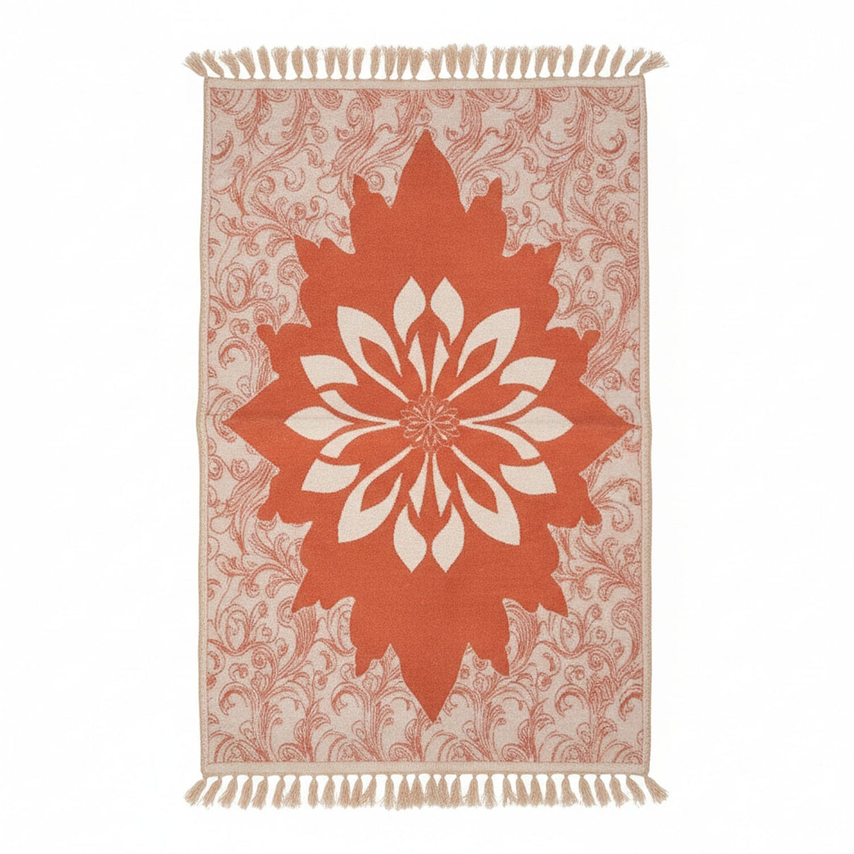 Turkish Floor Rug (Size 90x60cm) - Orange &amp; Brown 8108506 0
