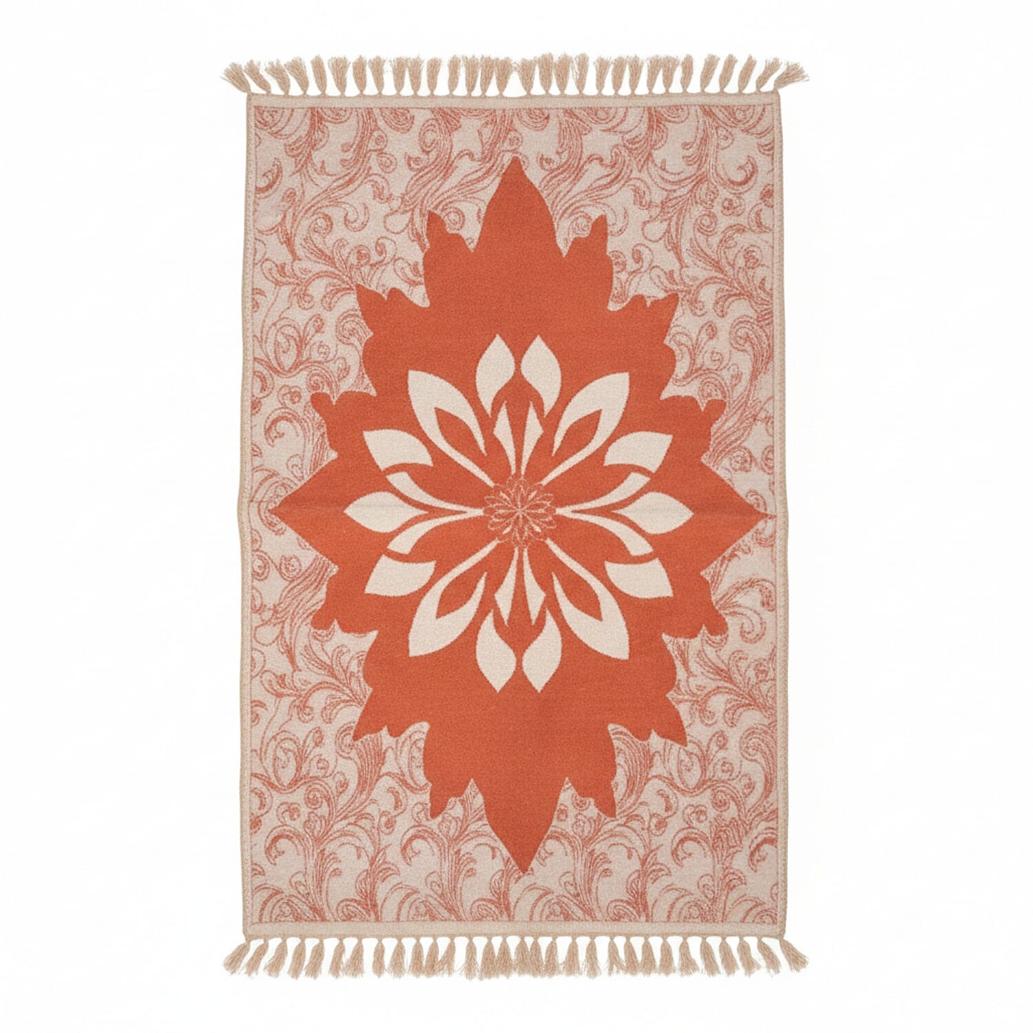Turkish Floor Rug (Size 90x60cm) - Orange &amp; Brown 8108506 0