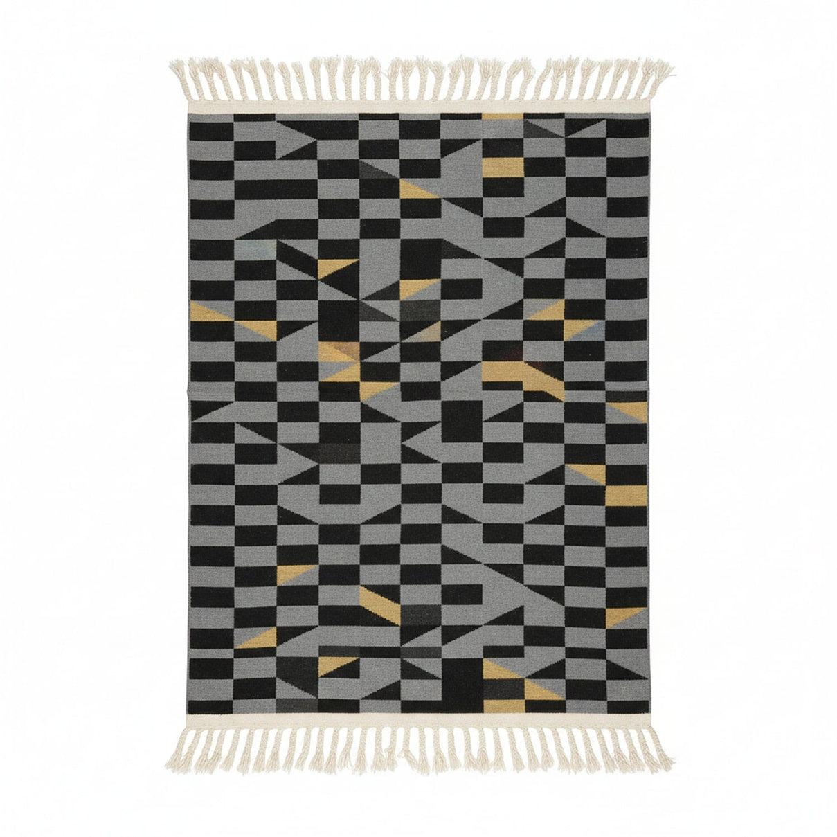 Turkish Floor Rug (Size 90x60cm) - Yellow Grey &amp; Black 8108504 0