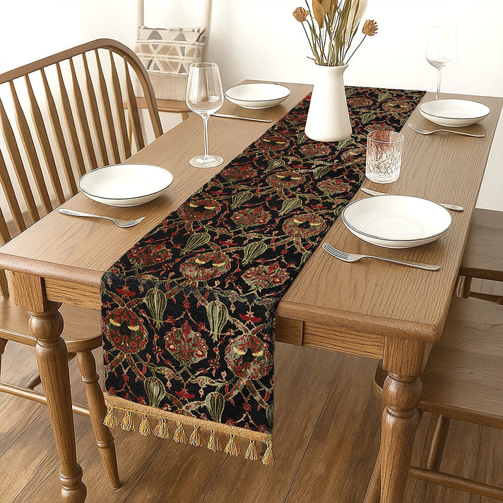 Turkish Handmade Table Runner - Black and Multi-Coloured 3841051 1
