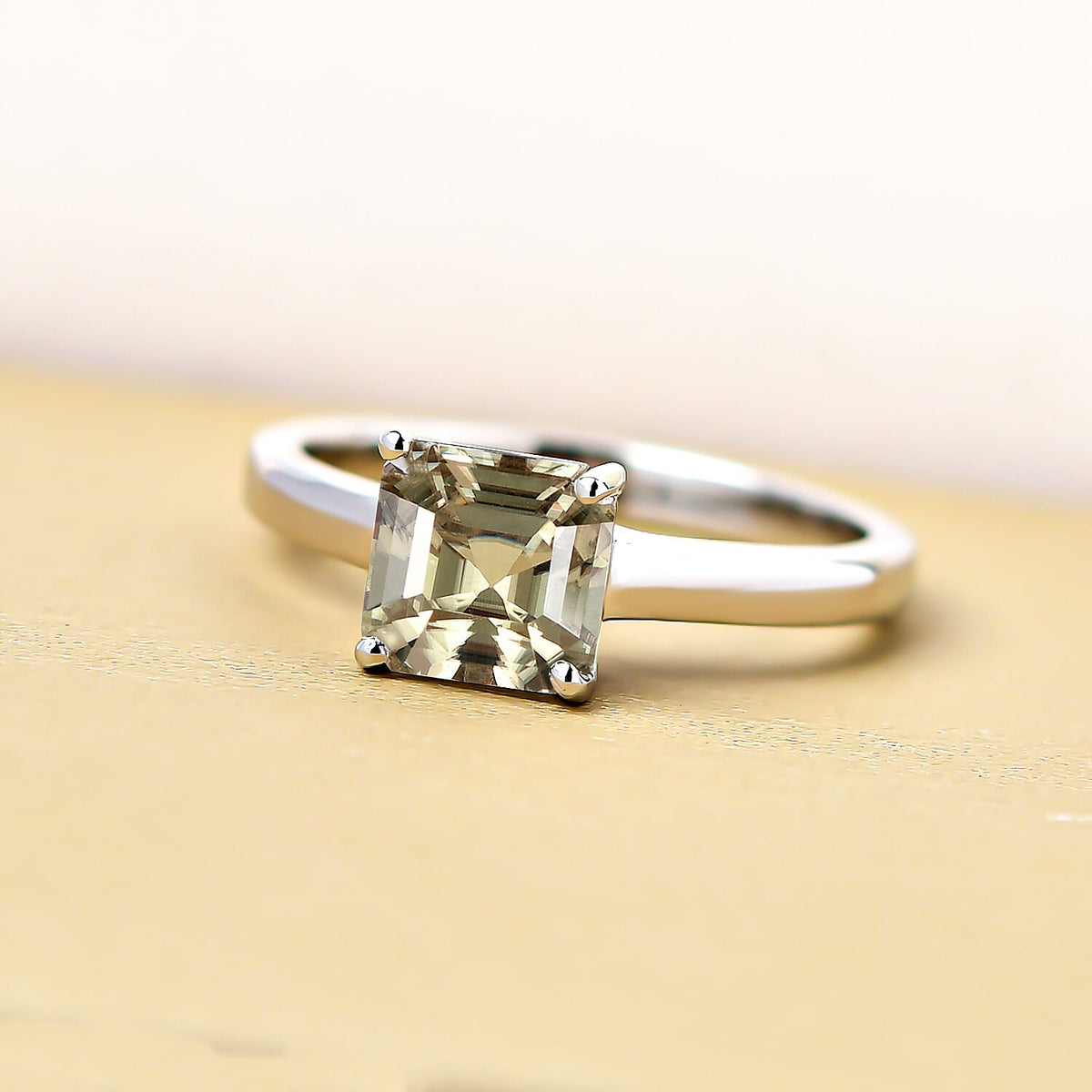 Turkizite Asscher Cut Solitaire Ring in Platinum Plated Sterling Silver 1.95 Ct. 8884346 2