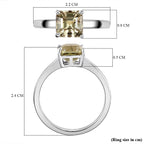 FirstTime -Turkizite (Asscher Cut) Solitaire Ring in Platinum Overlay Sterling Silver 2.00 Ct.