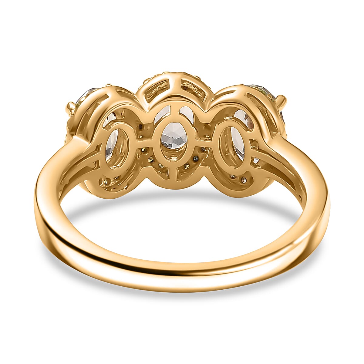 Turkizite and Natural Yellow Diamond Trilogy Ring in 18K Yellow Gold Vermeil Sterling Silver 1.81 Cts. 8047579 6