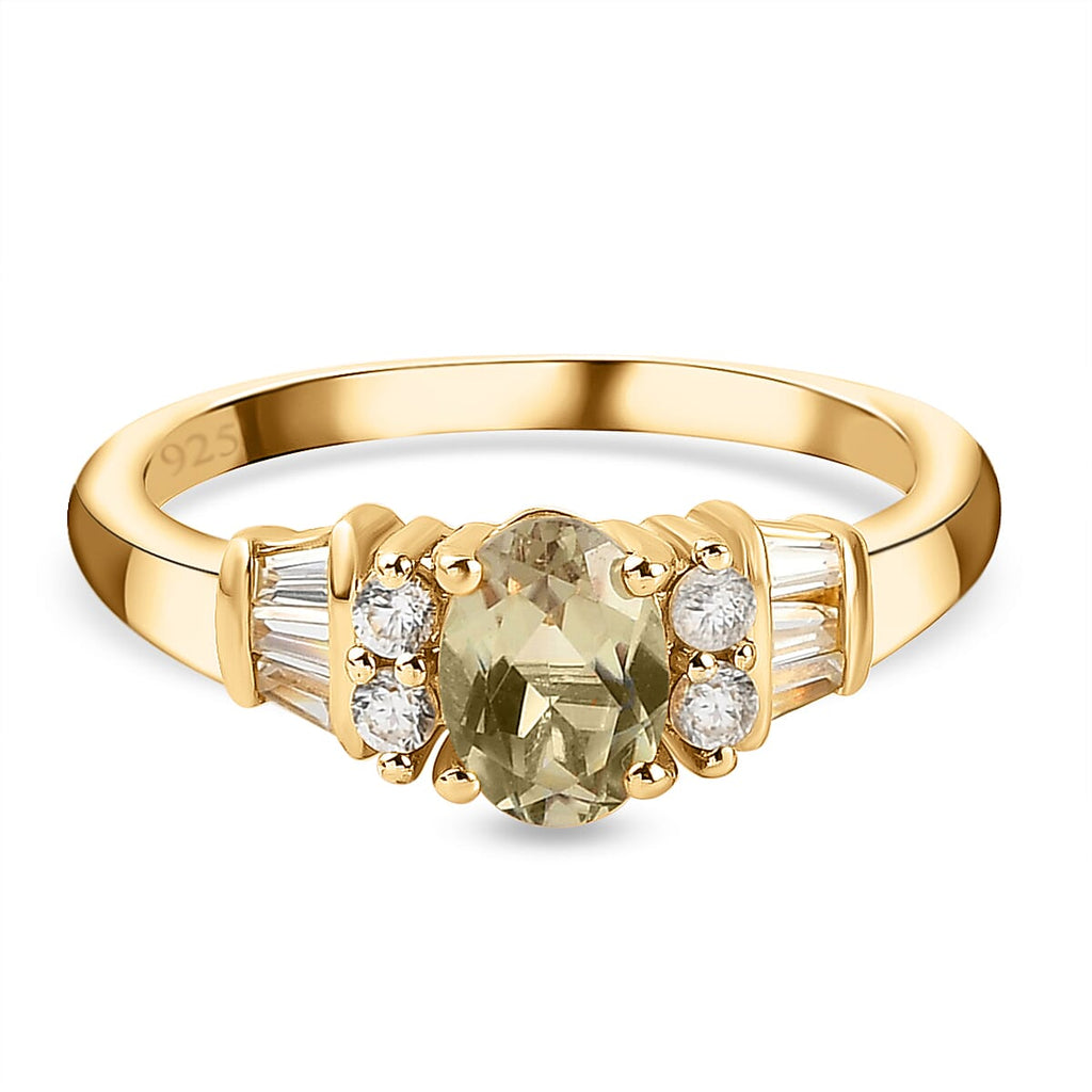 Turkizite and Natural Zircon Ring in 14K Gold Overlay Sterling Silver 1.40 Ct.