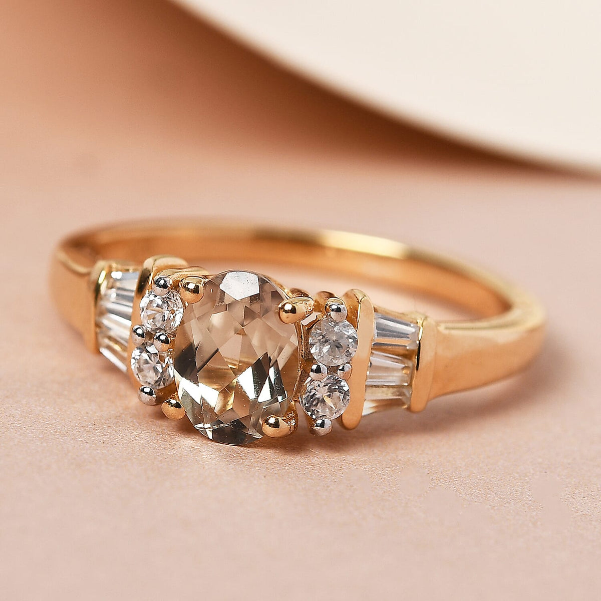 Turkizite and Natural Cambodian Zircon Ring in Gold Plated Sterling Silver 1.40 Ct. 8731596 2