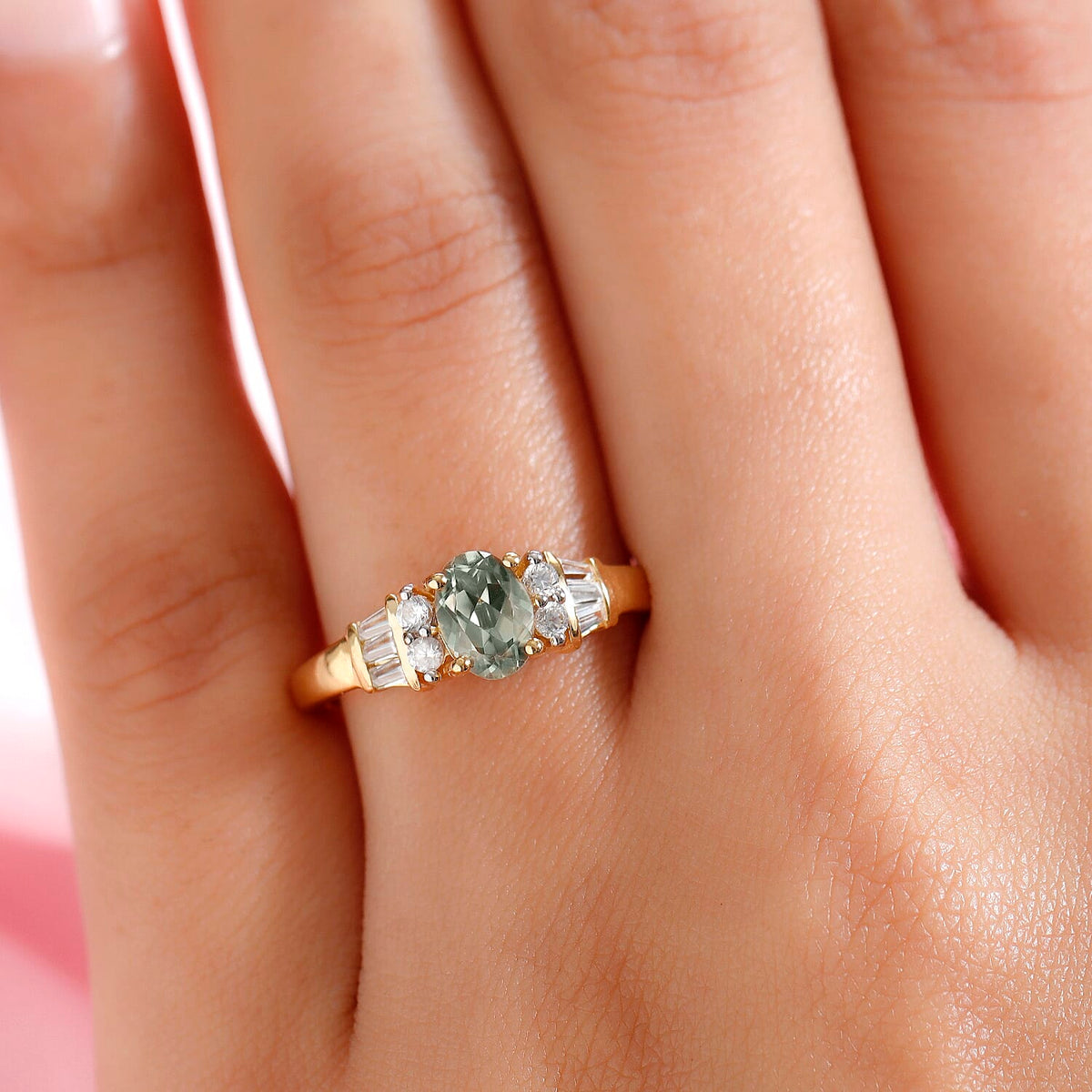 Turkizite and Natural Cambodian Zircon Ring in Gold Plated Sterling Silver 1.40 Ct. 8731596 3