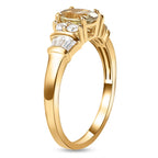 Turkizite and Natural Zircon Ring in 14K Gold Overlay Sterling Silver 1.40 Ct.