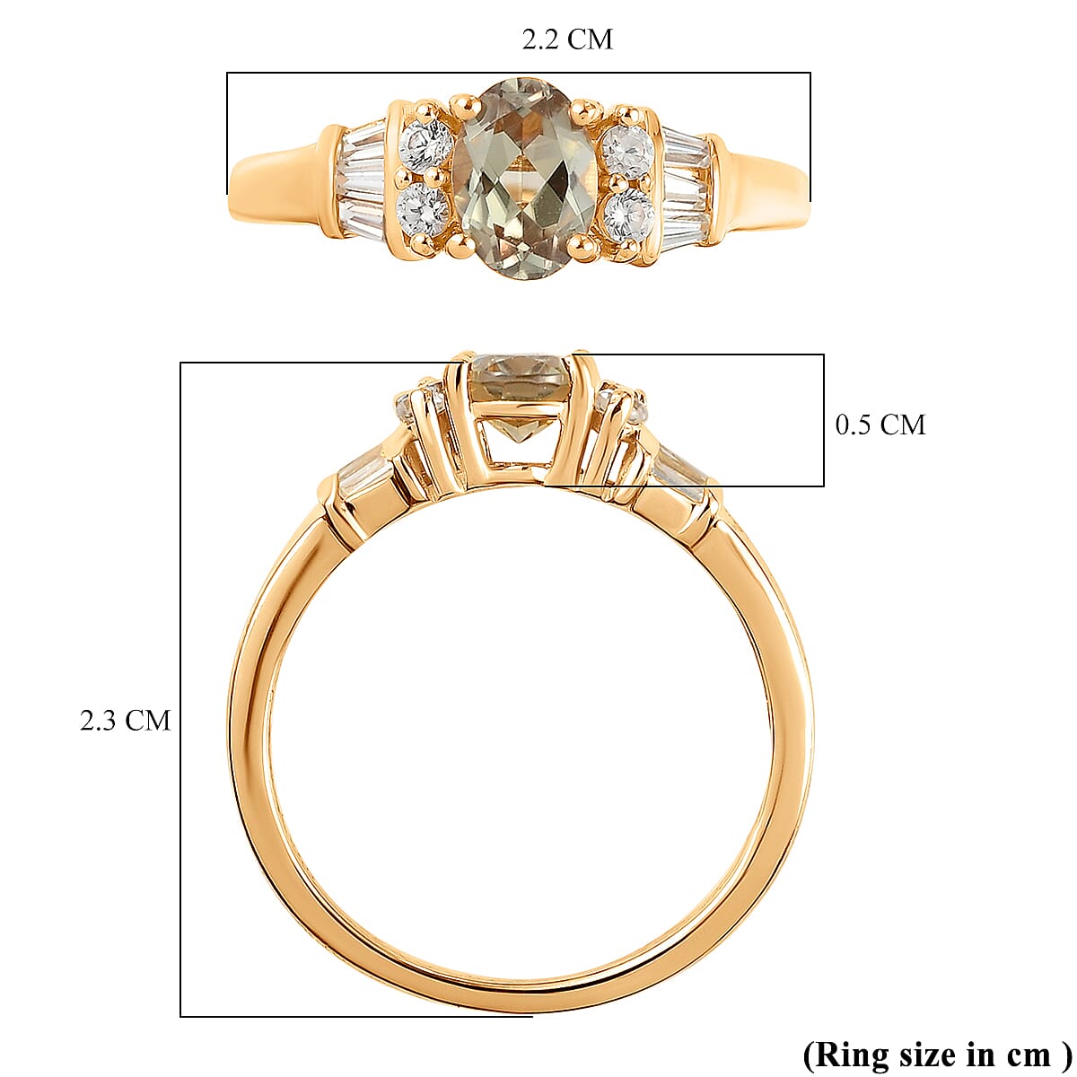 Turkizite and Natural Cambodian Zircon Ring in Gold Plated Sterling Silver 1.40 Ct. 8731596 6