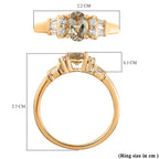 Turkizite and Natural Zircon Ring in 14K Gold Overlay Sterling Silver 1.40 Ct.