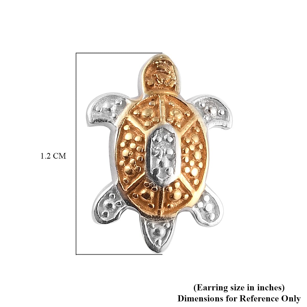 Turtle Inspired Diamond Stud Earrings in Platinum and Gold Plated Sterling Silver 3798603 5