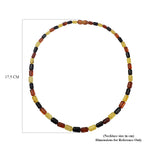 Tuscon Gem Find - Amber Barrel Necklace (Size 18). Total Wt 50 Cts