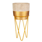 Tuva Gold Dip Planter with Wire Stand - Gold