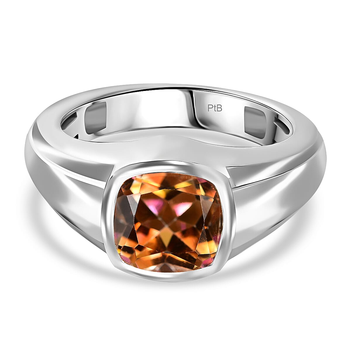 Twilight Mystic Quartz Mens Solitaire Ring in Pure Yellow Brass 2.71 Ct. 7861732 0