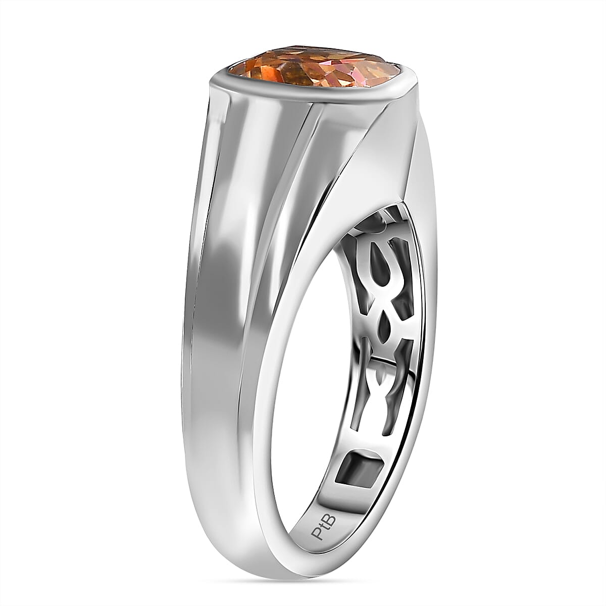 Twilight Mystic Quartz Mens Solitaire Ring in Pure Yellow Brass 2.71 Ct. 7861732 6