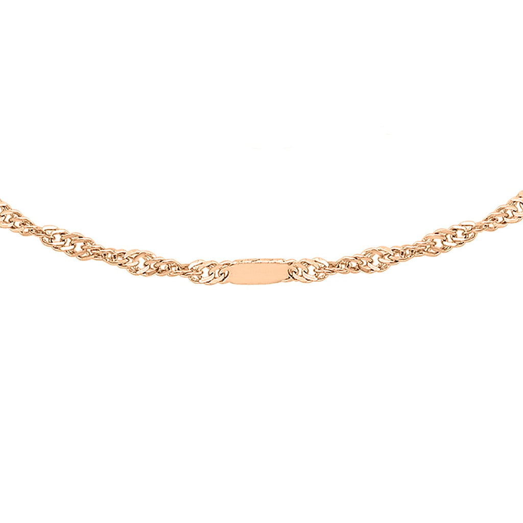 9K Rose Gold  Chain (Size - 16),  Gold Wt. 0.98 Gms