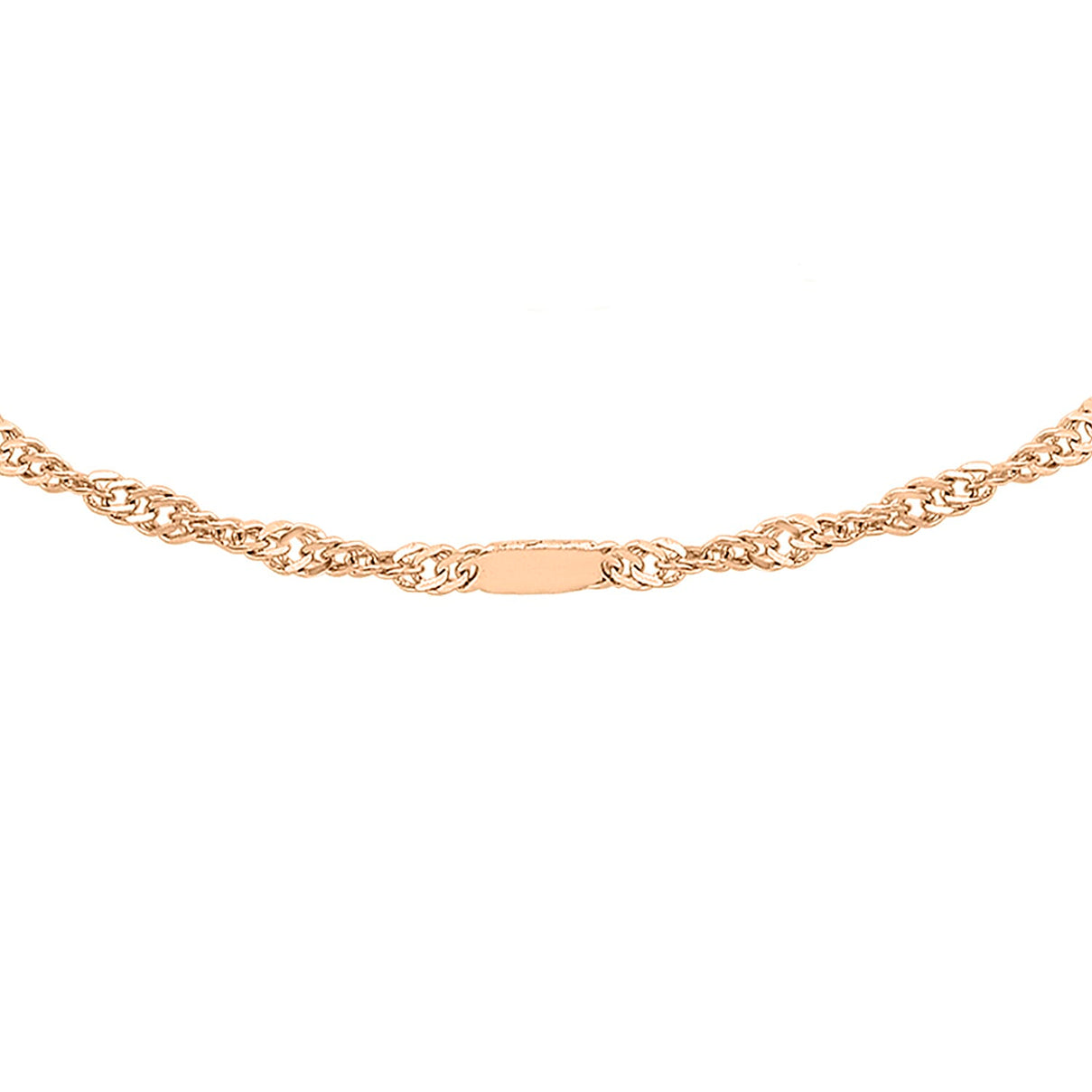 Twist Bar Curb Chain 16 Inch in 9K Rose Gold 7592392 0