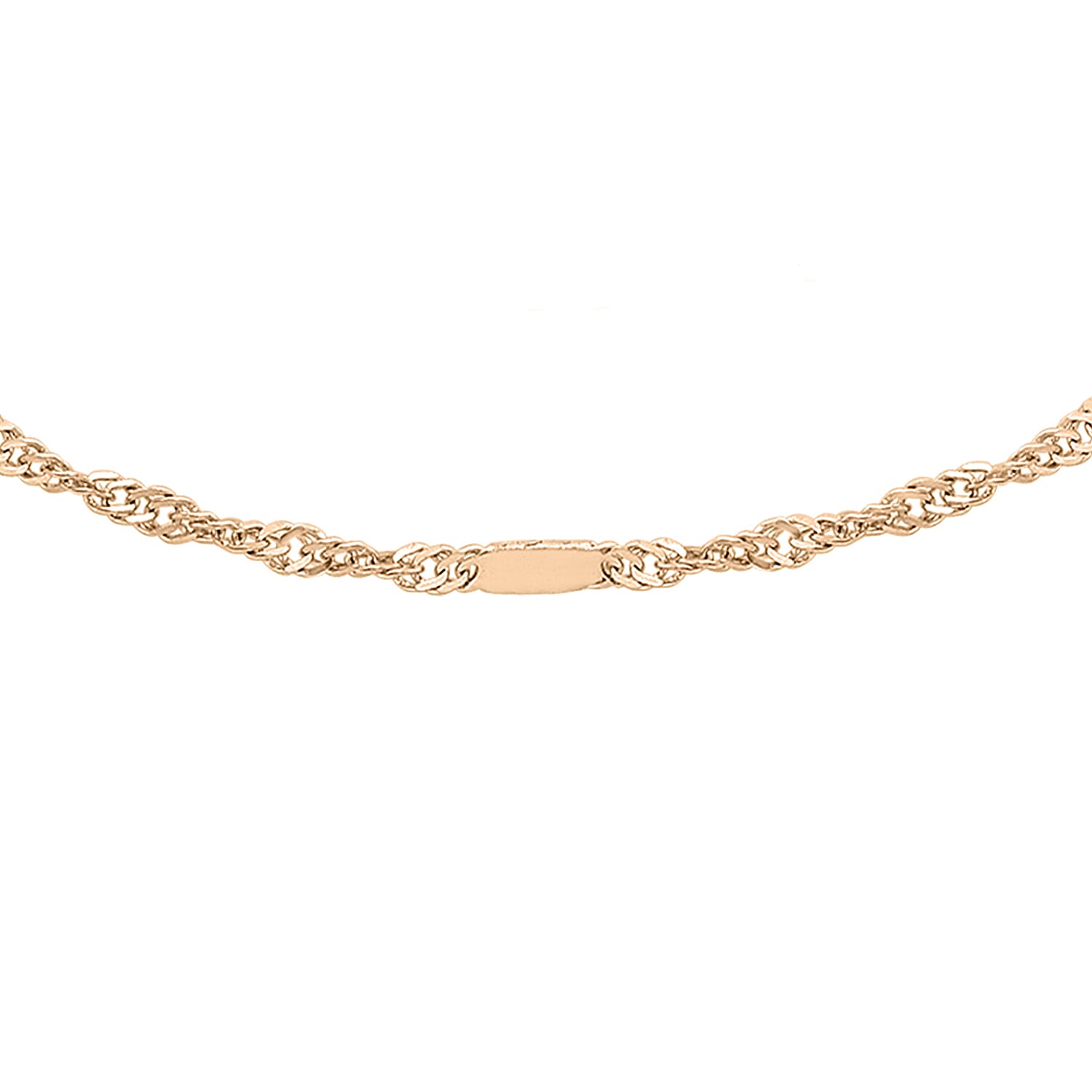 Twist Bar Curb Chain 16 Inch in 9K Rose Gold 7592392 0