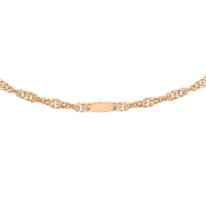 Twist Bar Curb Chain 16 Inch in 9K Rose Gold 7592392 1