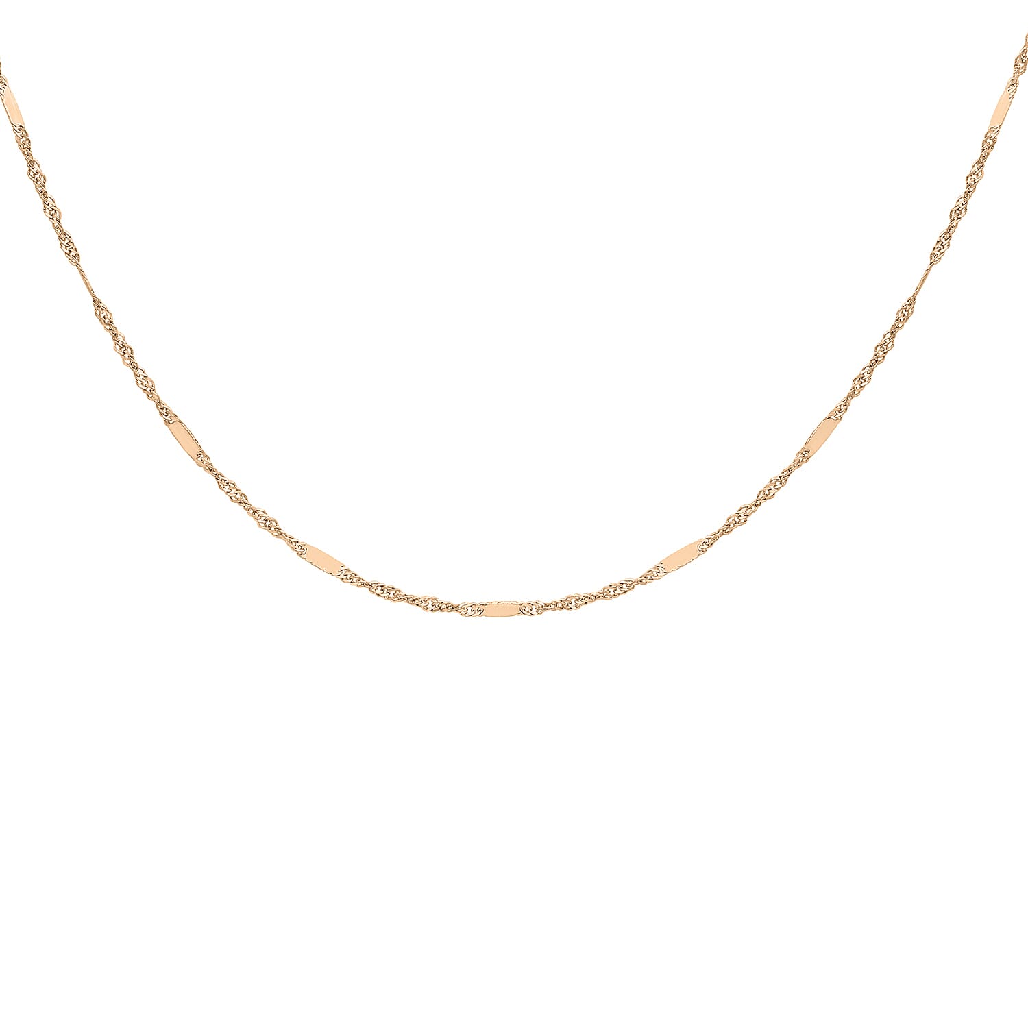 Twist Bar Curb Chain 16 Inch in 9K Rose Gold 7592392 1