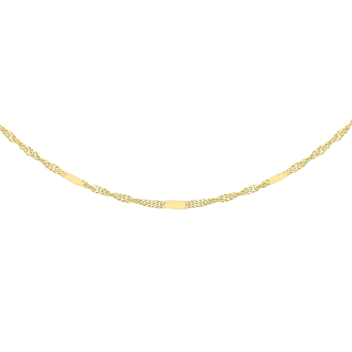 Twist Bar Curb Chain 16 Inch in 9K Yellow Gold 7577796 0