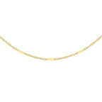 9K Yellow Gold Twist Bar Curb Chain With Spring Ring Clasp (Size - 16)