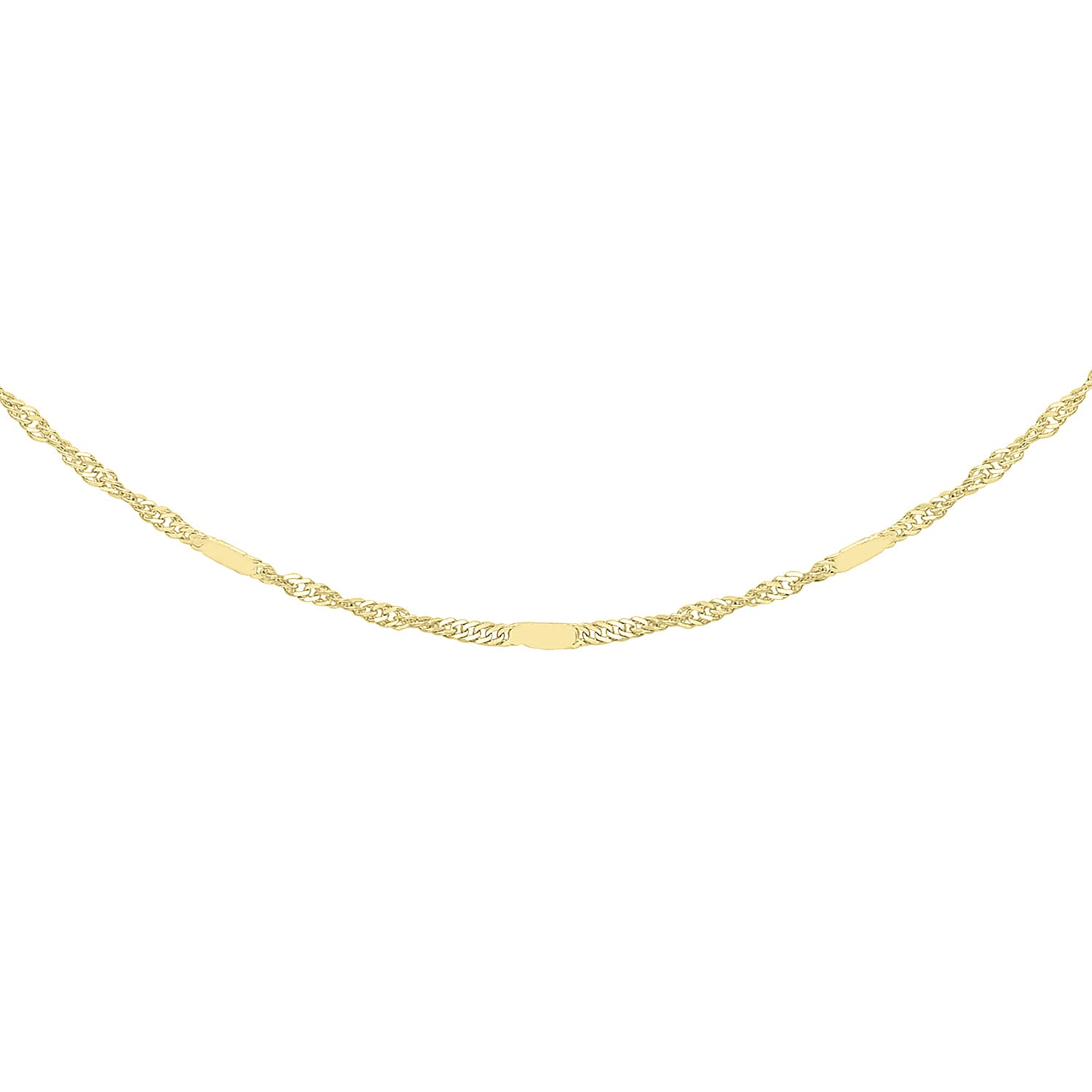 Twist Bar Curb Chain 16 Inch in 9K Yellow Gold 7577796 0