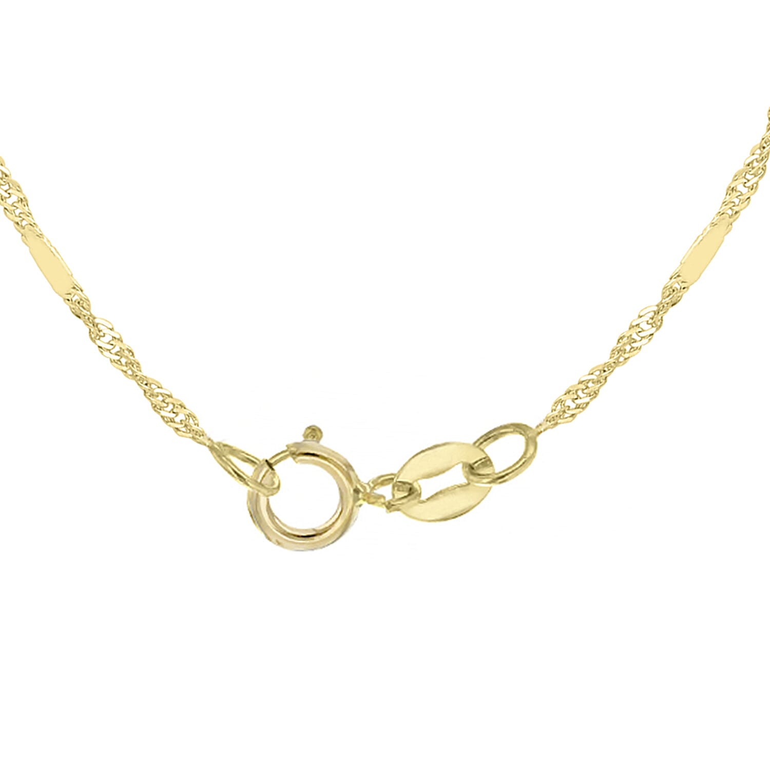 Twist Bar Curb Chain 16 Inch in 9K Yellow Gold 7577796 4