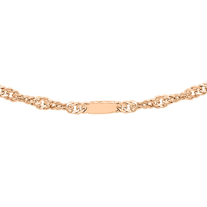 Twist Bar Curb Chain 18 Inch in 9K Rose Gold 7592359 1