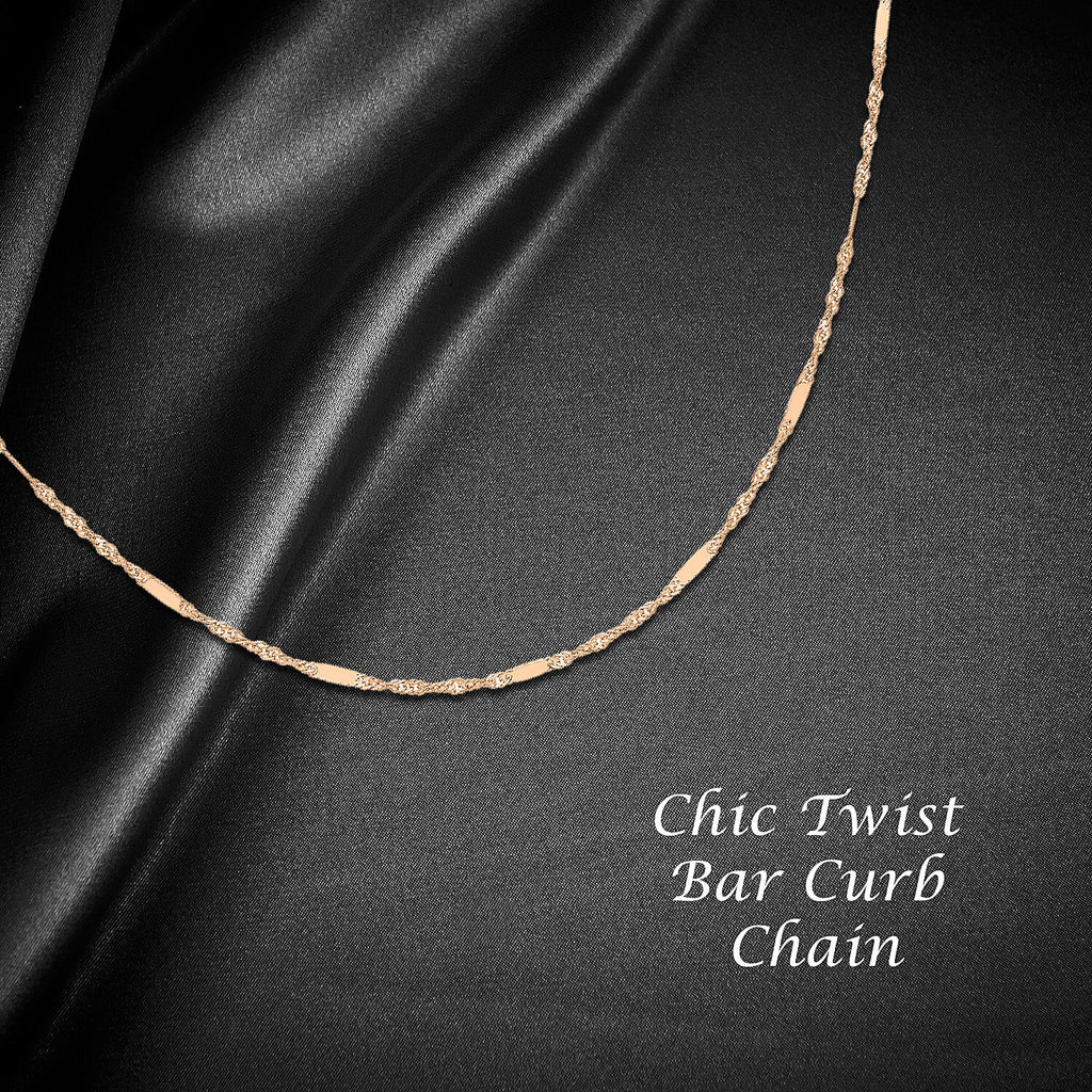 9K Rose Gold  Chain (Size - 18),  Gold Wt. 1.1 Gms