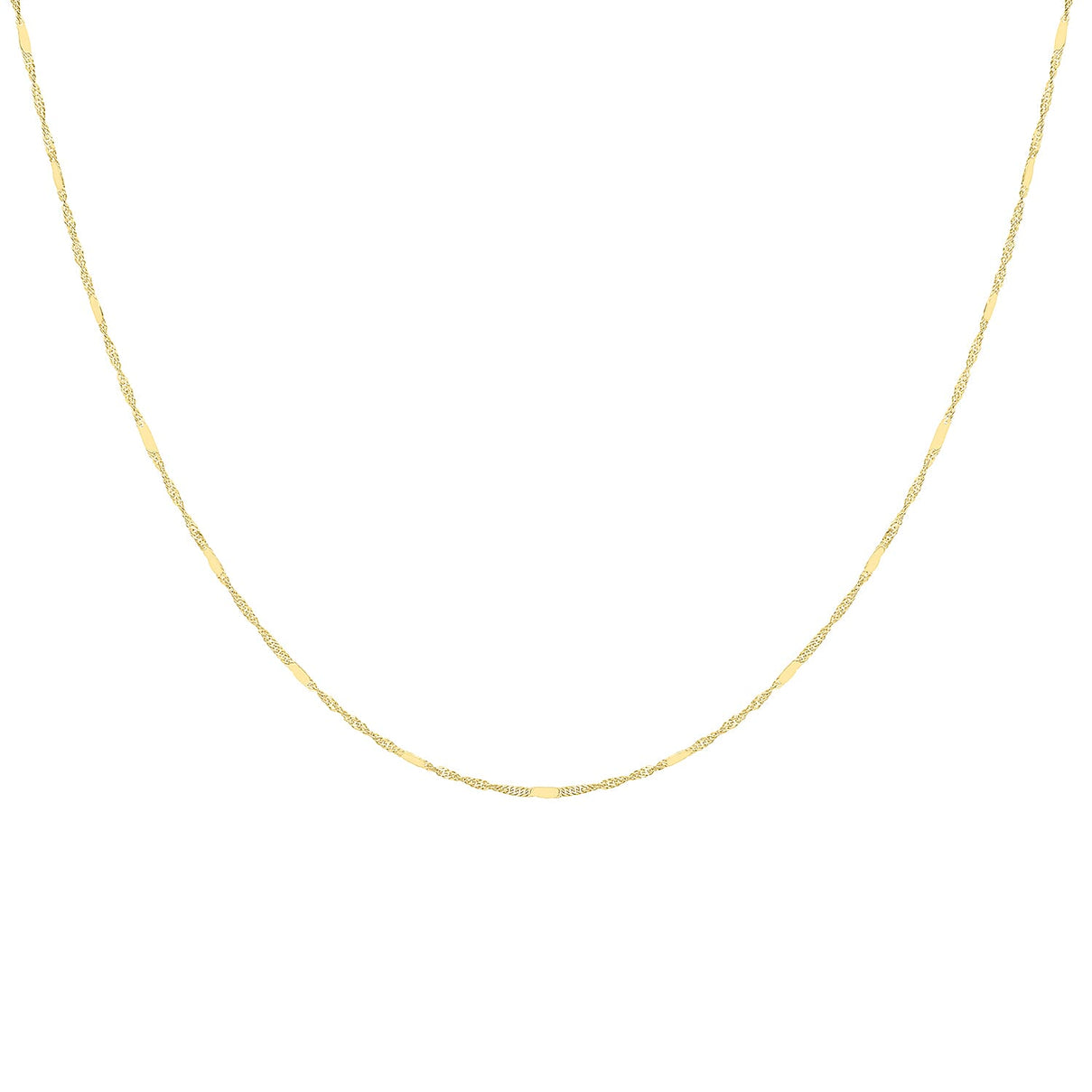 Twist Bar Curb Chain 18 Inch in 9K Yellow Gold 7577815 3