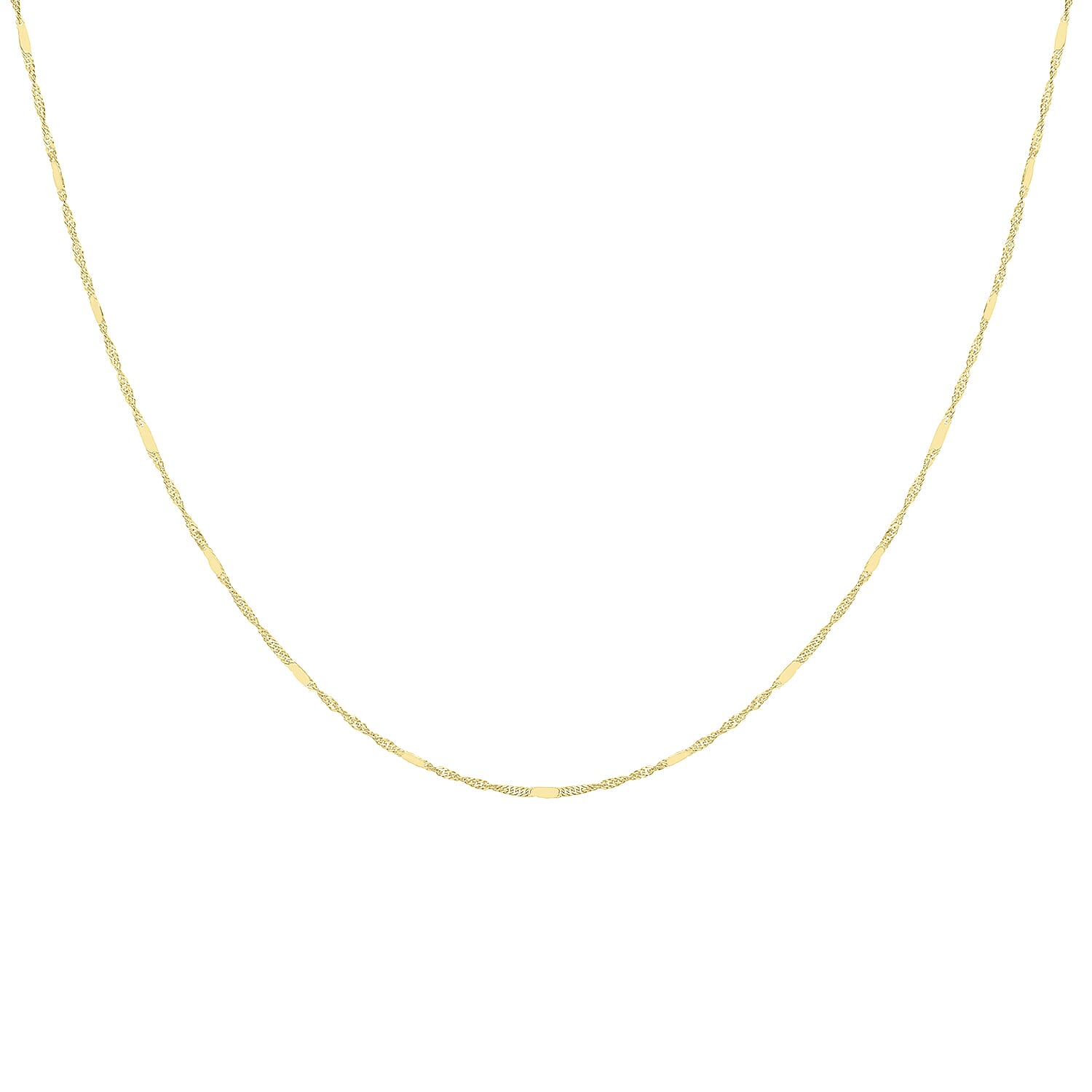 Twist Bar Curb Chain 18 Inch in 9K Yellow Gold 7577815 3