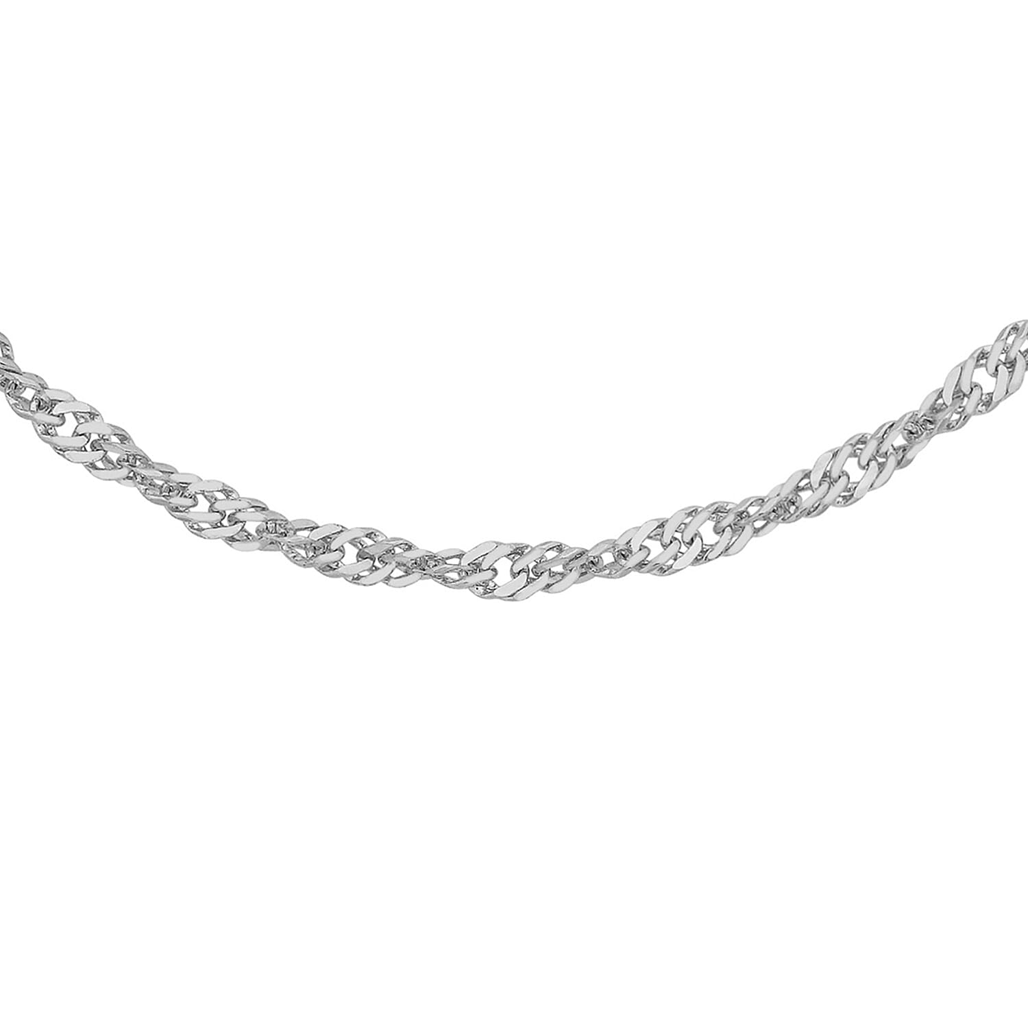 Twist Curb Chain 16 Inch in 9K White Gold 7592851 0