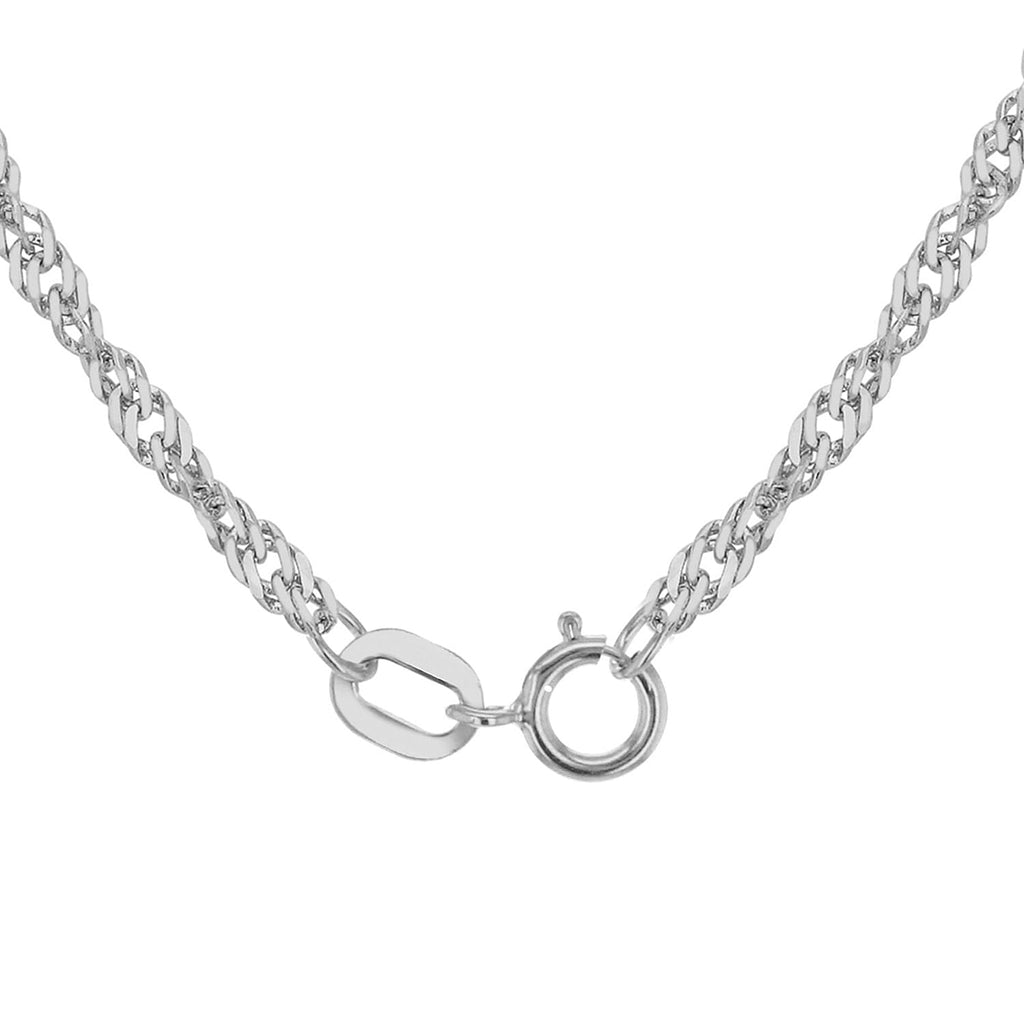 9K White Gold  Chain (Size - 16),  Gold Wt. 2 Gms