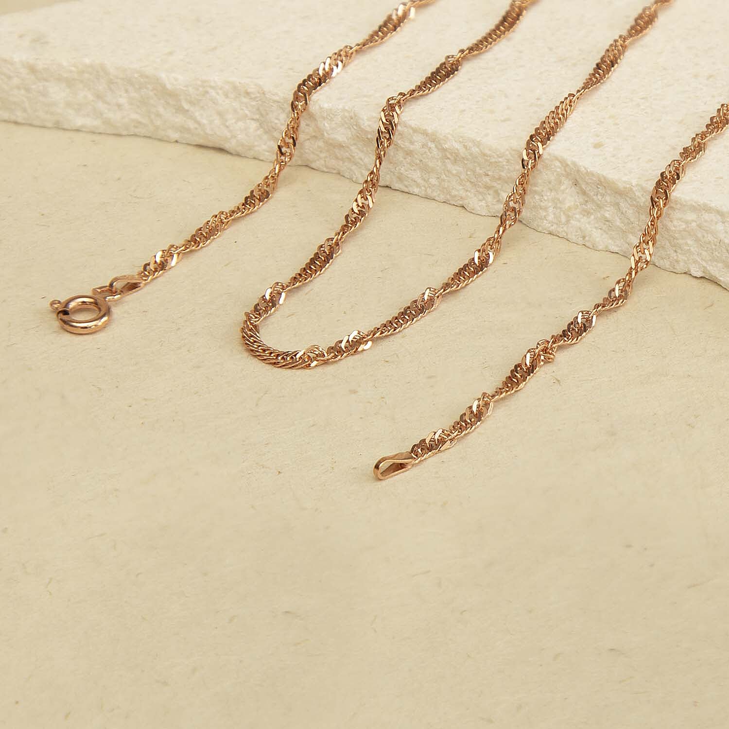 Twist Curb Chain 18 Inch in 9K Rose Gold 7592893 6