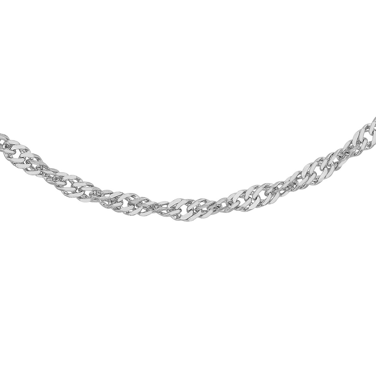 Twist Curb Chain 18 Inch in 9K White Gold 7592889 0