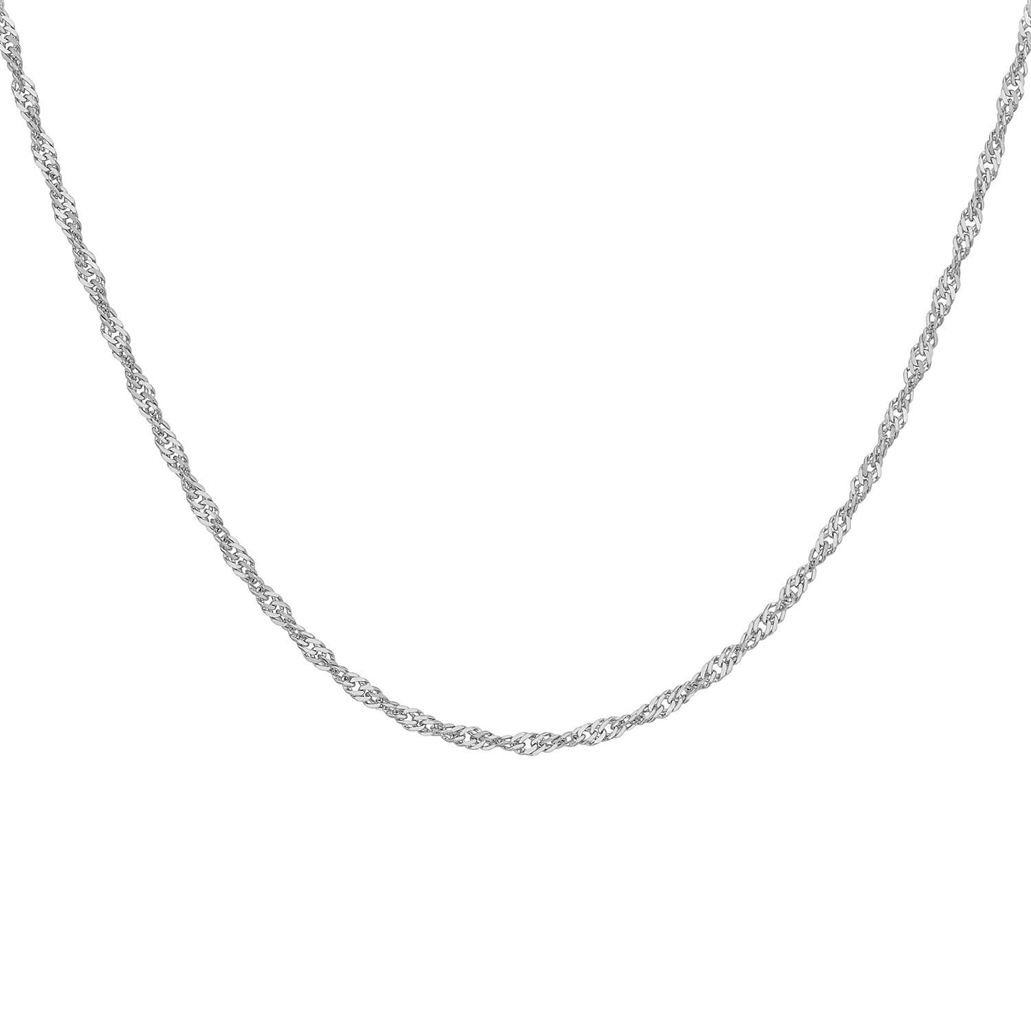 Twist Curb Chain 18 Inch in 9K White Gold 7592889 1