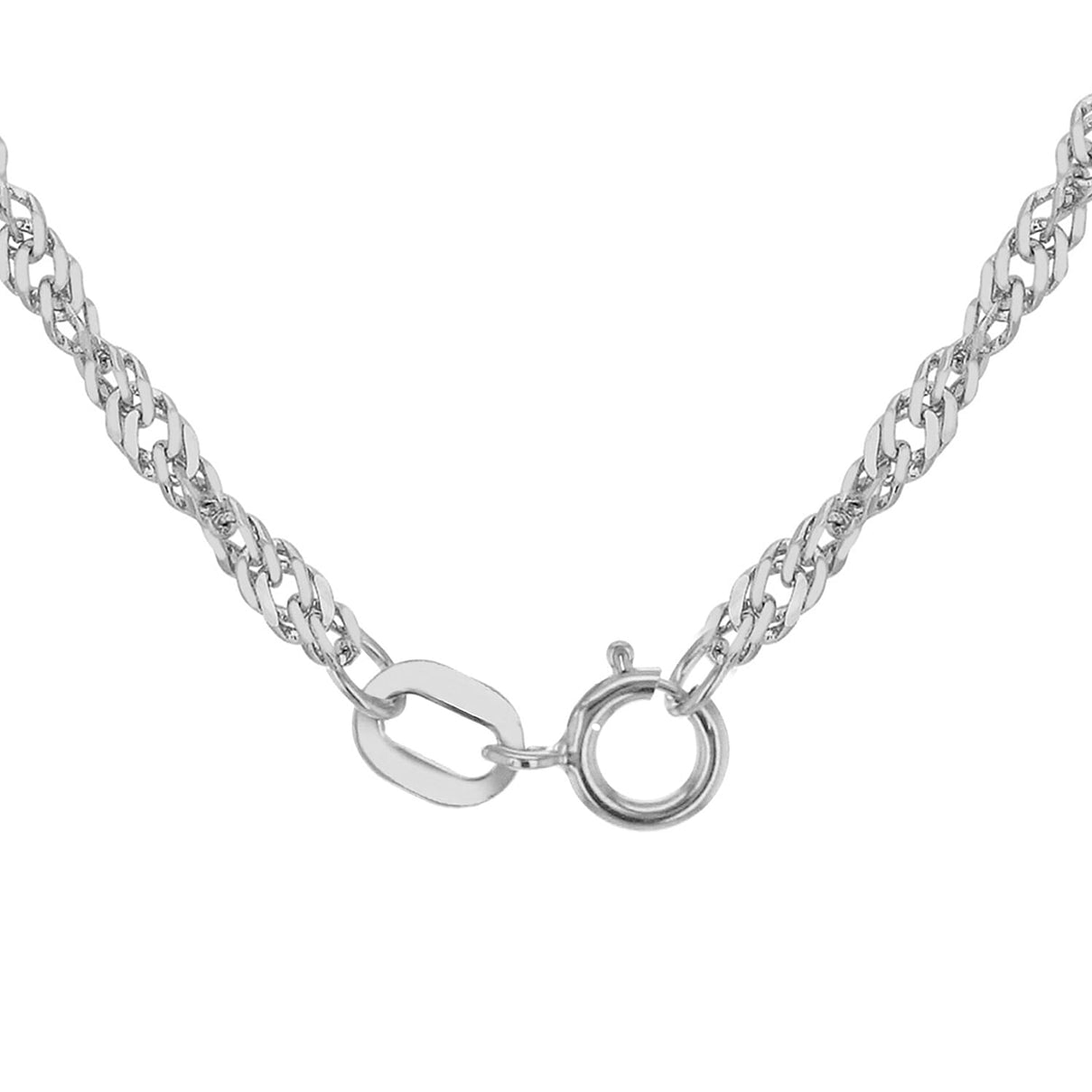 Twist Curb Chain 18 Inch in 9K White Gold 7592889 2