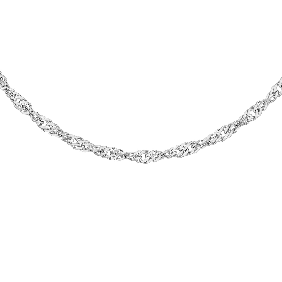 Twist Curb Chain 20 Inch in 9K White Gold 7592408 0