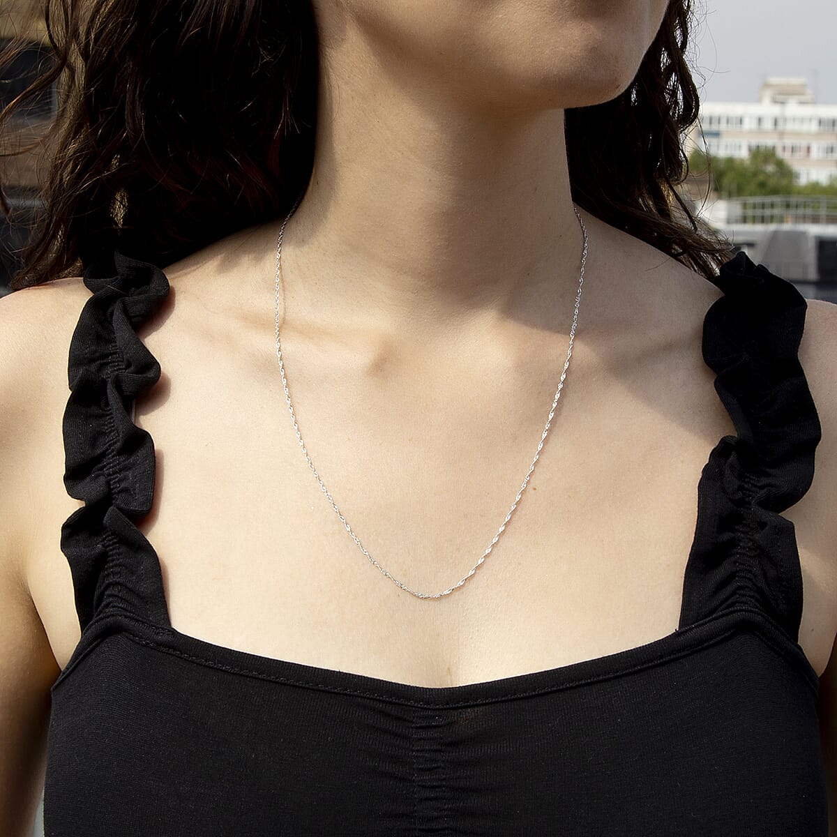 Twist Curb Chain 20 Inch in 9K White Gold 7592408 1