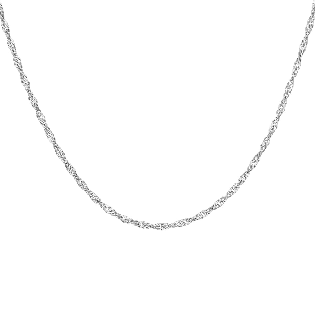 Twist Curb Chain 20 Inch in 9K White Gold 7592408 2