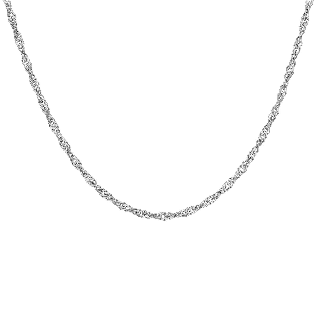 Twist Curb Chain 24 Inch in 9K White Gold 7591766 0