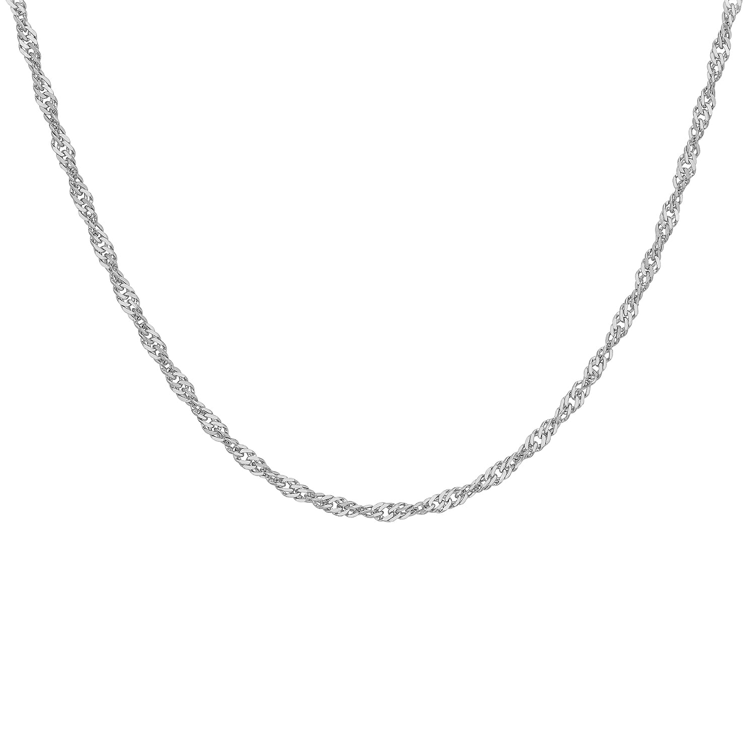 Twist Curb Chain 24 Inch in 9K White Gold 7591766 0