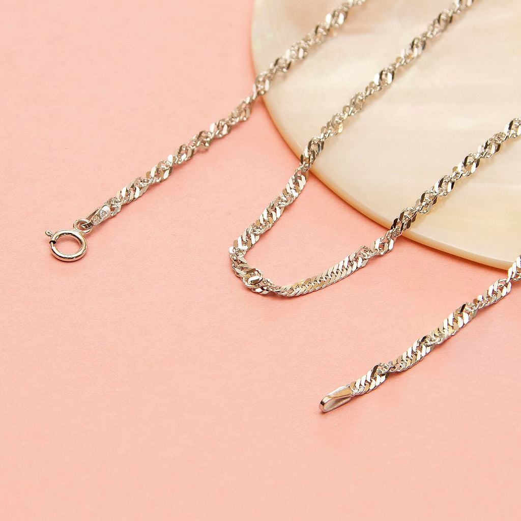 9K White Gold  Chain (Size - 24),  Gold Wt. 4.8 Gms