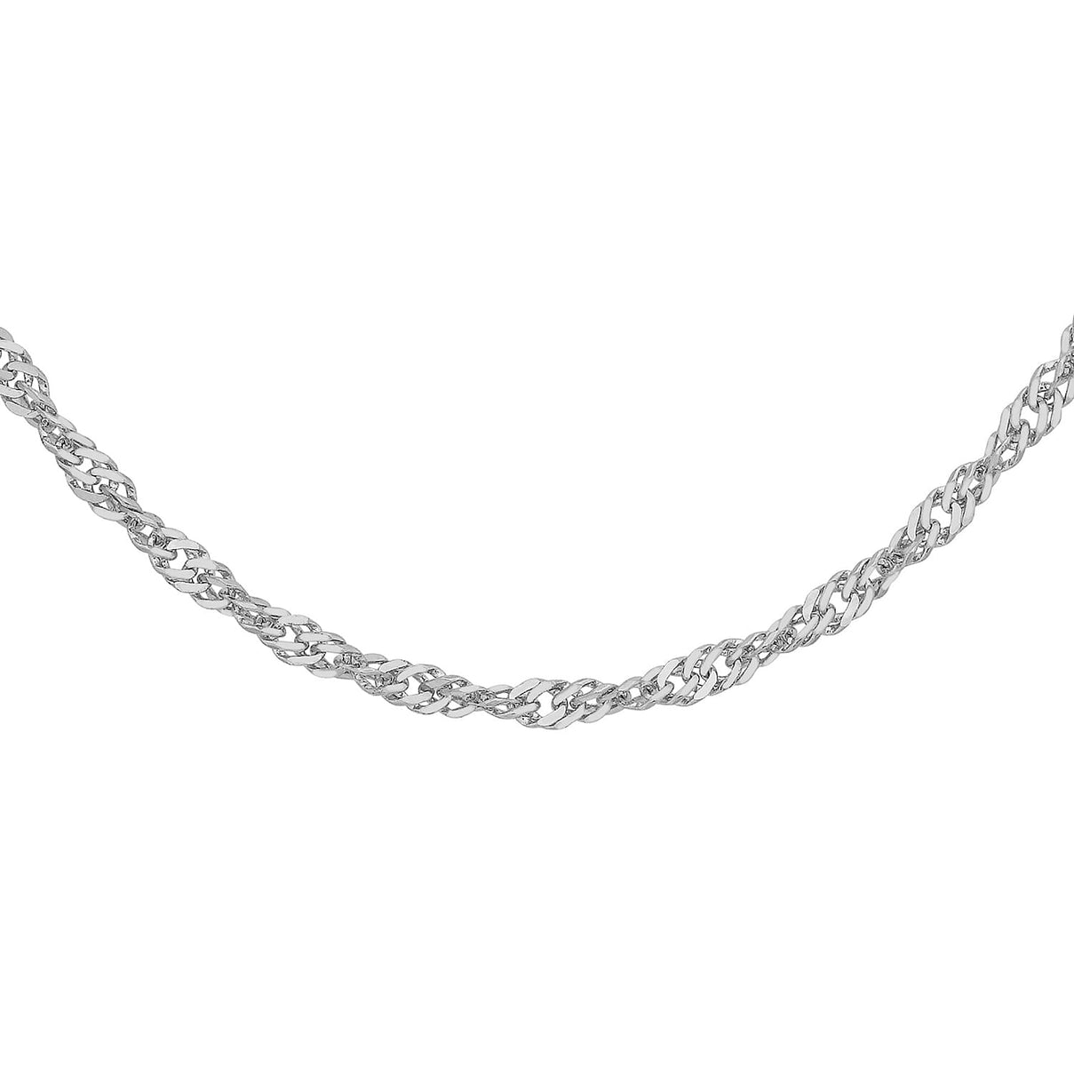 Twist Curb Chain 24 Inch in 9K White Gold 7591766 3