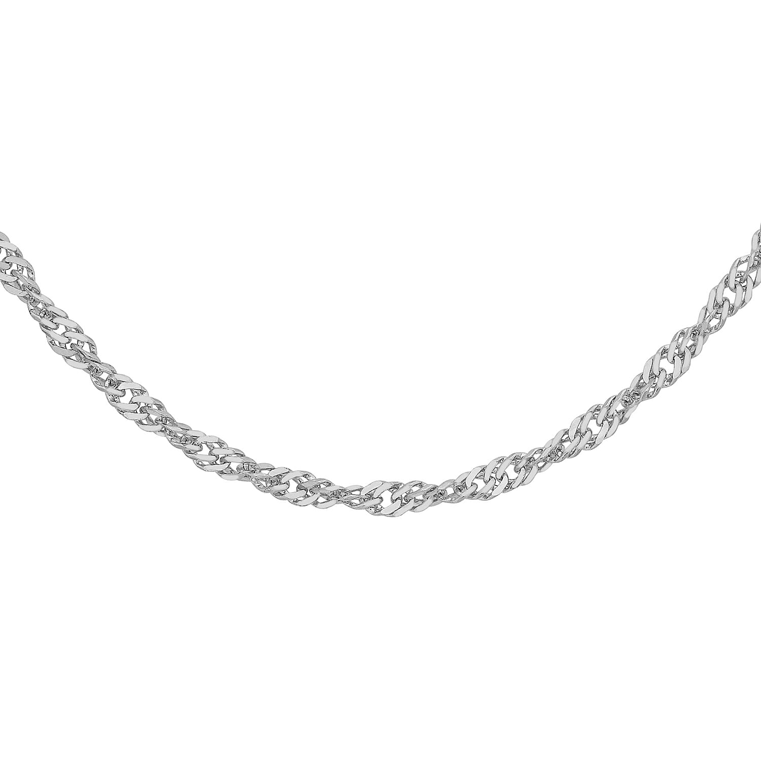 Twist Curb Chain 24 Inch in 9K White Gold 7591766 3