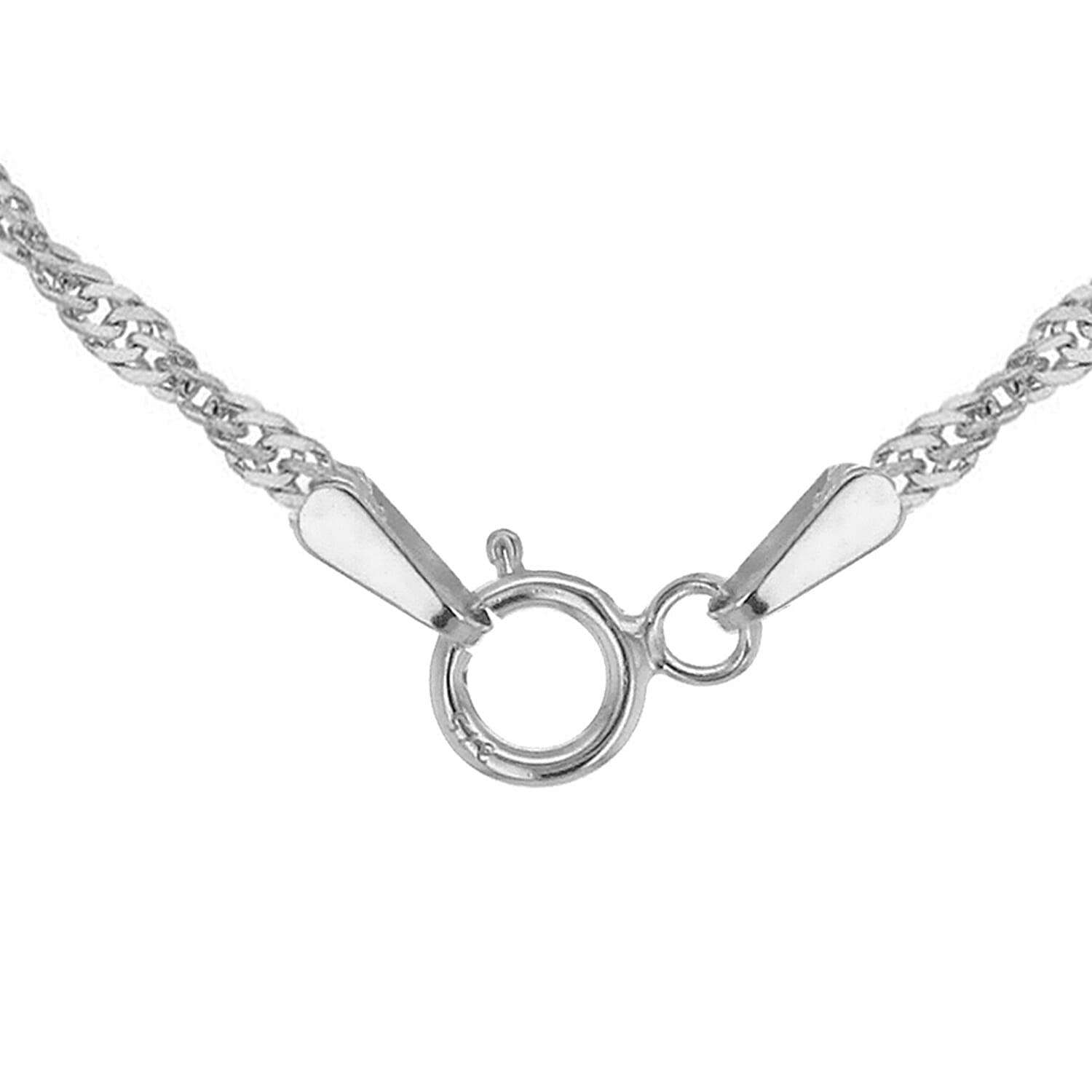 Twist Curb Chain 24 Inch in 9K White Gold 7591766 4